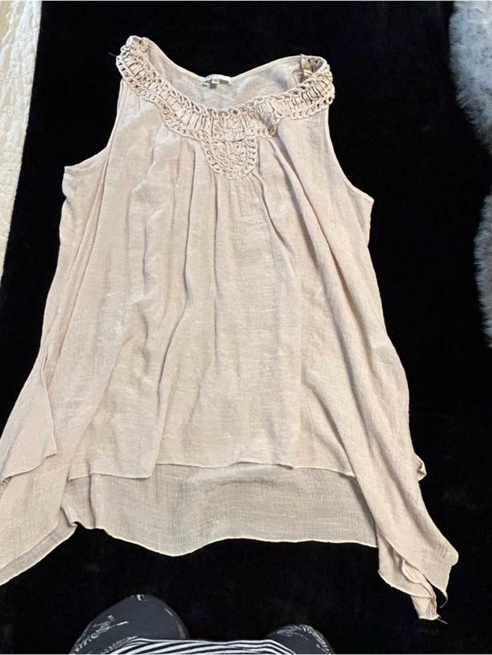 Spense Blush Crochet-Trim Sleeveless Camisole